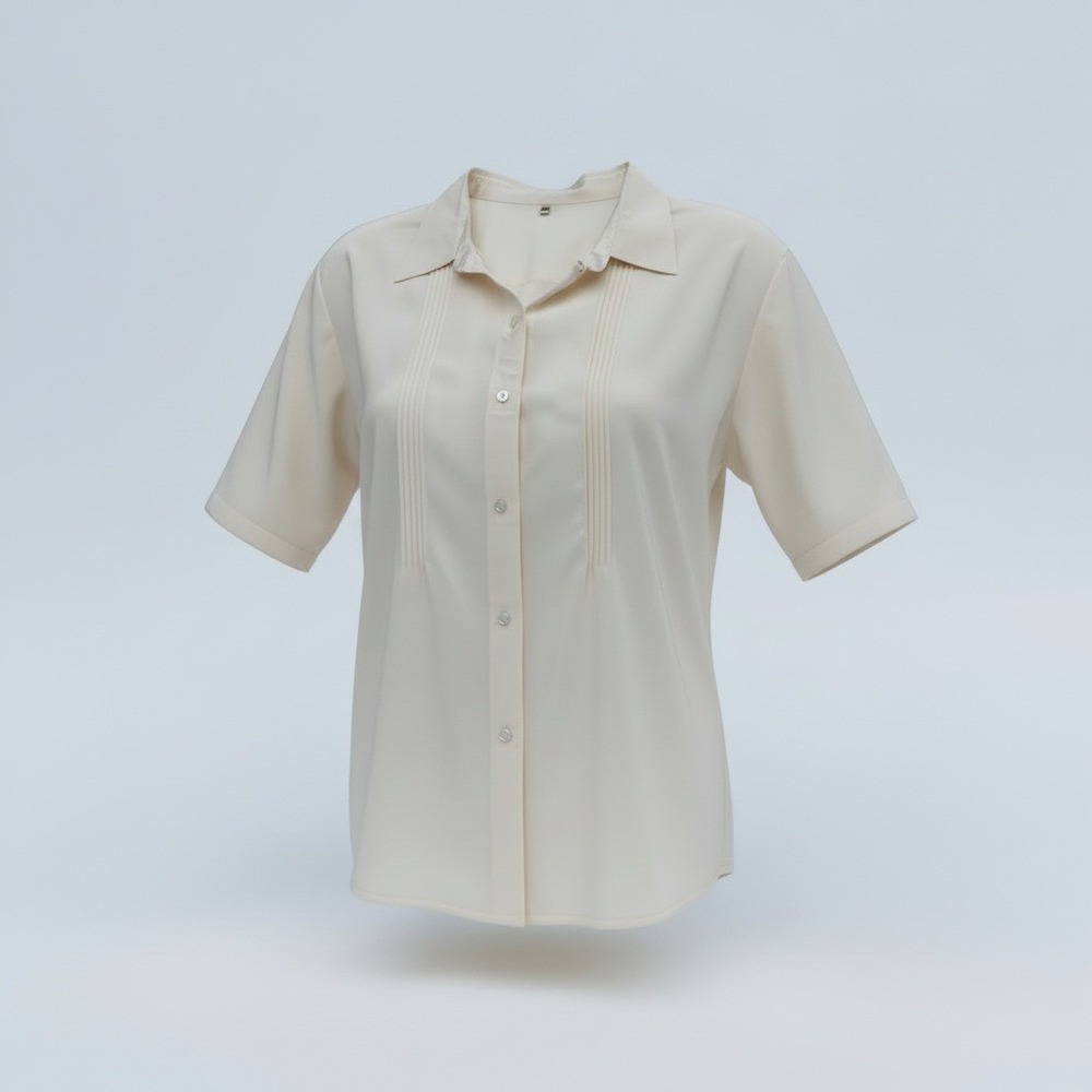Austin Reed Signature 100%‎ Silk Pintuck Pleated Short Sleeve Blouse Cream 16-40